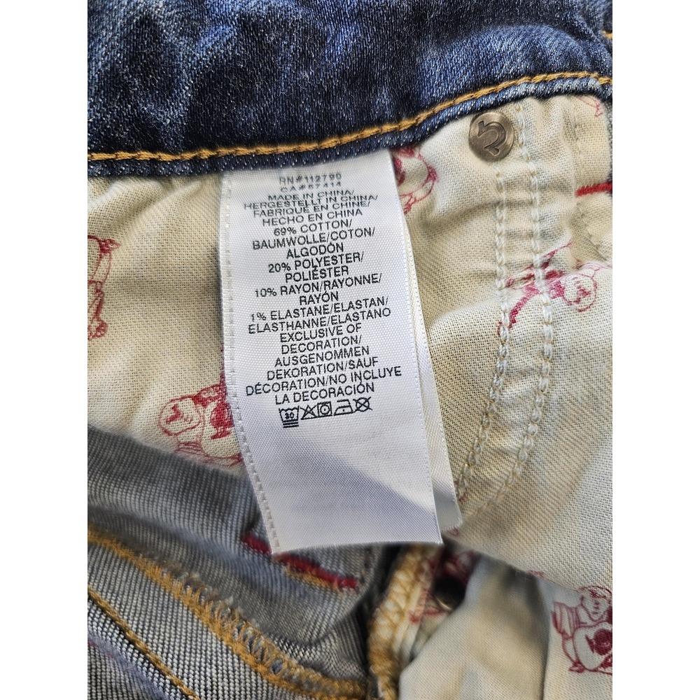 True Religion Jeans Womens 26 Blue Jennie Curvy Mid Rise Skinny Red Trim Denim - Picture 6 of 8